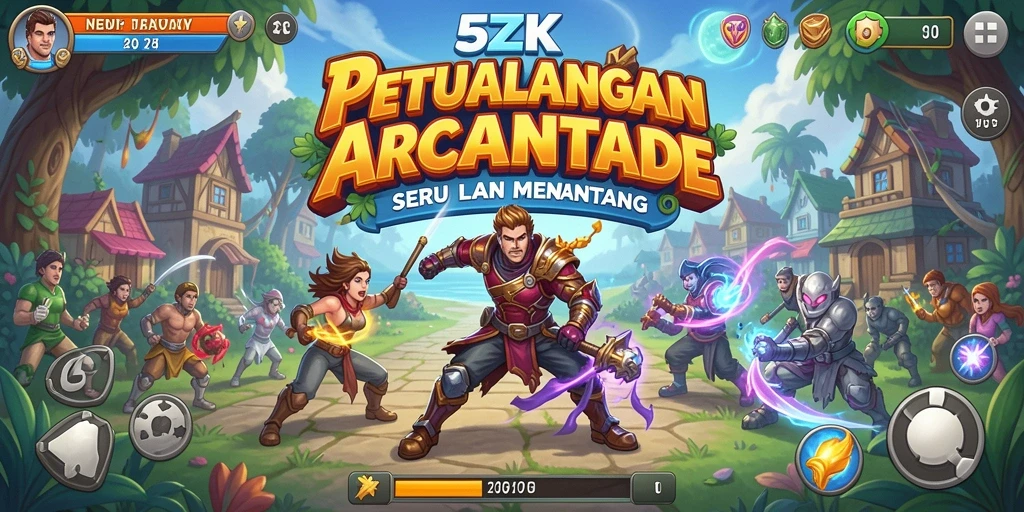 Screenshot gameplay 5ZK dengan rintangan dan karakter unik.