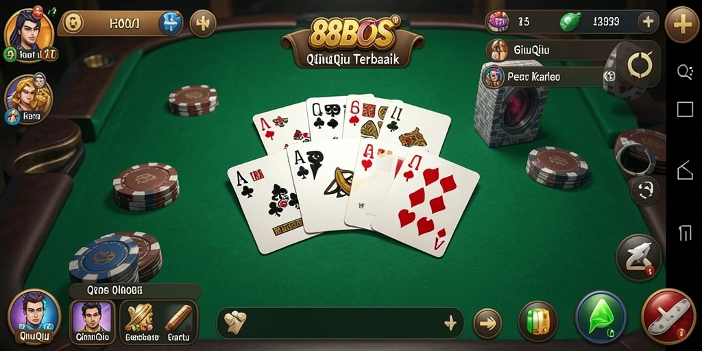 Tampilan menarik gameplay QiuQiu di 88BOS.