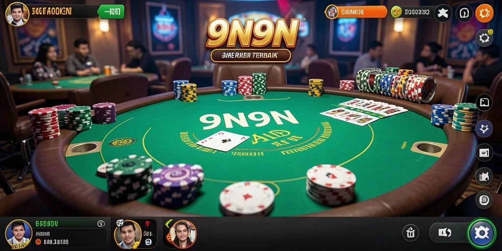 Tampilan gameplay menarik dari permainan Poker 9N9N.