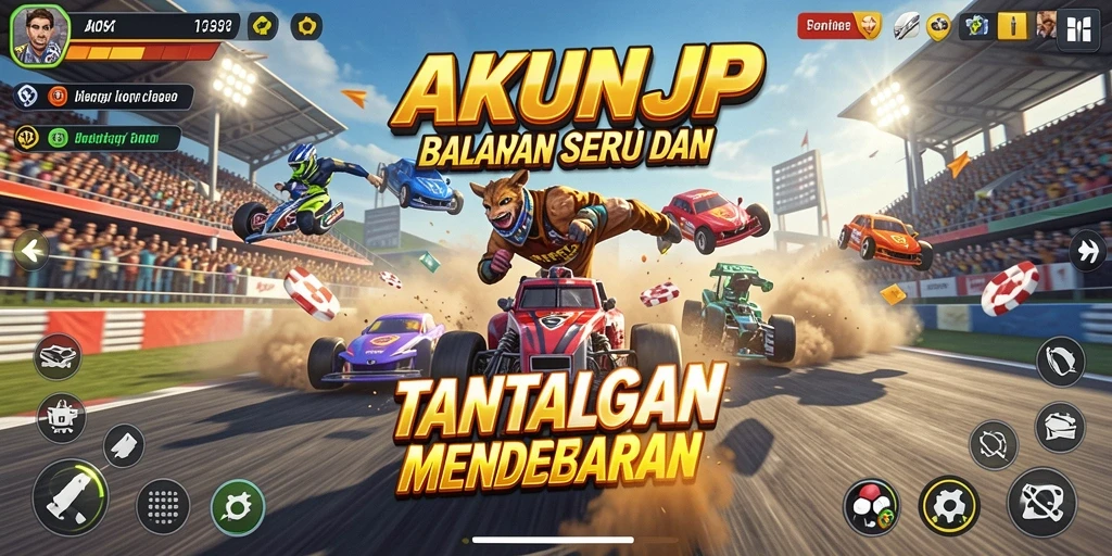 Gameplay balapan penuh aksi yang menantang.