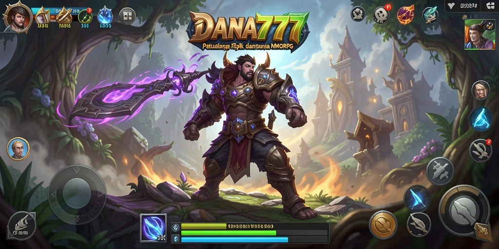 Screenshot gameplay DANA777 yang menunjukkan pertarungan epik di dunia MMORPG.