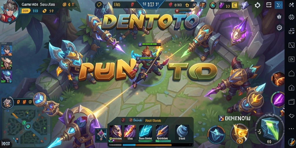 Tampilan gameplay DENTOTO dengan aksi MOBA yang seru.