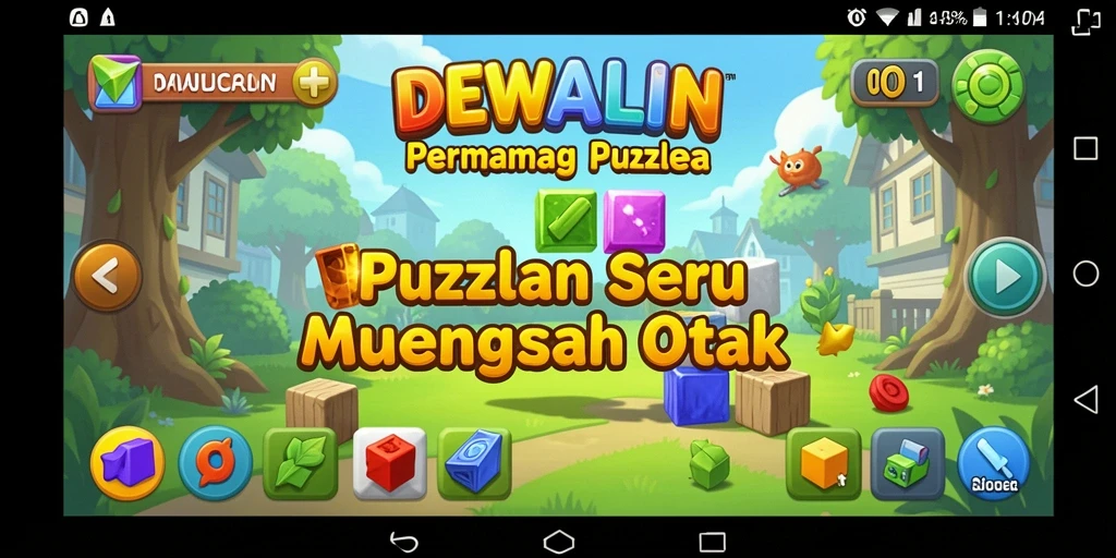 Screenshot gameplay DEWALIN yang menampilkan tantangan puzzle seru.