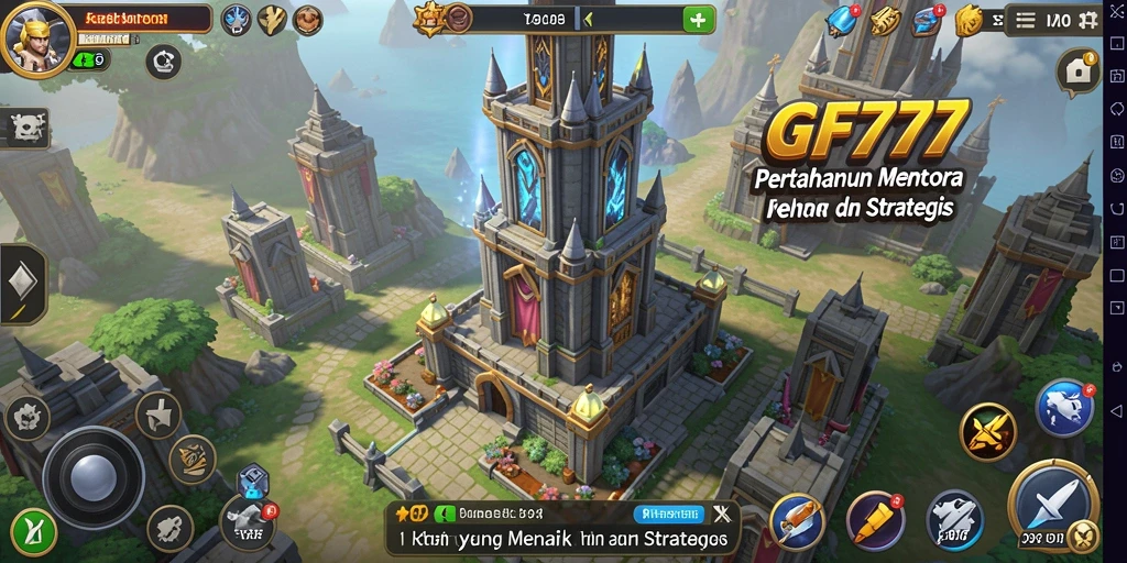 Tangkapan layar gameplay GF777 menunjukkan pertahanan menara yang epik dan strategi intens.