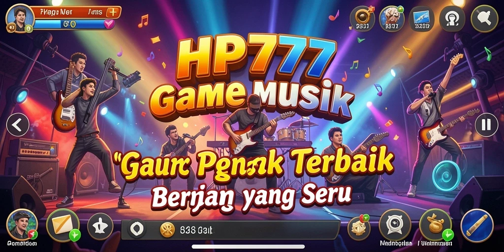 Screenshot HP777 menunjukkan pemain menikmati gameplay musik yang seru.