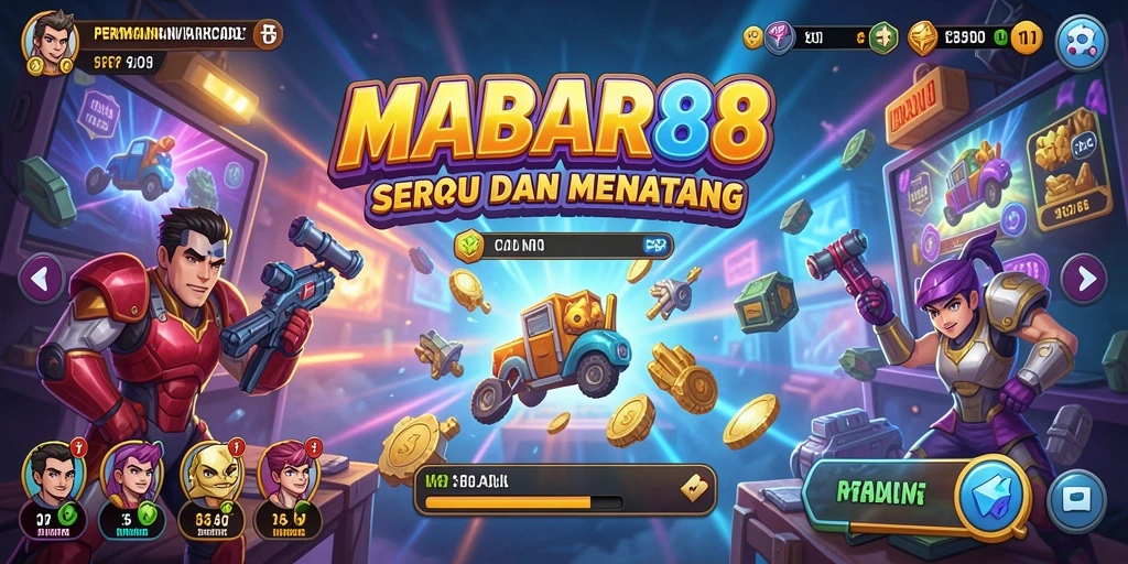 Screenshot utama MABAR88 menampilkan gameplay arcade yang seru dan dinamis.