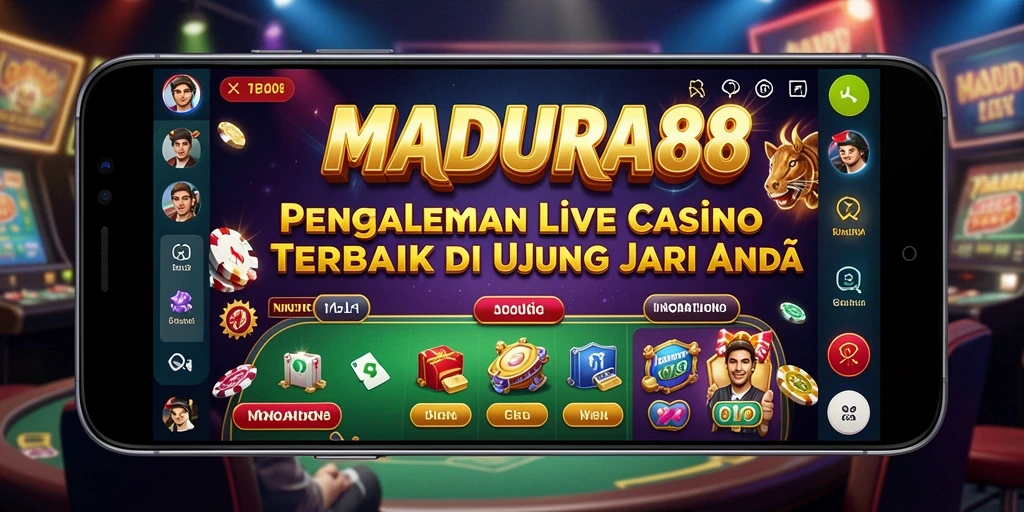Screenshot MADURA88 menampilkan dealer langsung dalam permainan Live Casino.