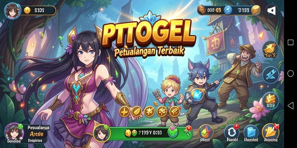 Tampilan gameplay seru dengan karakter anime yang menarik.