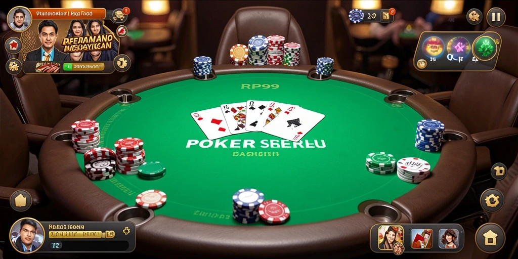Tampilan menarik saat bermain poker di RP99.